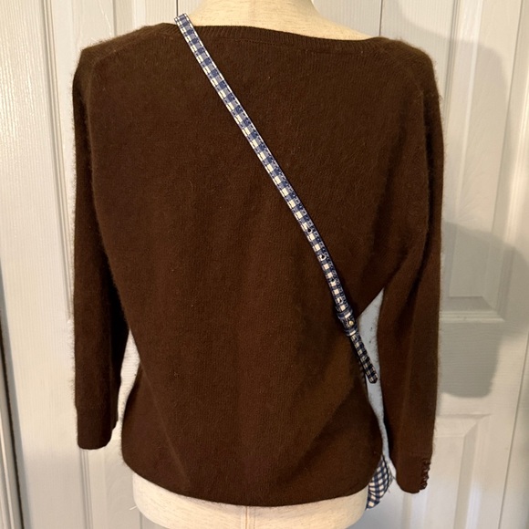 J.Crew Gingham Bucket Crossbody Bag Blue & White - Picture 6 of 7